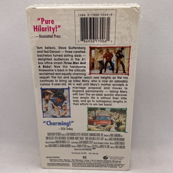 Three Men and a Little Lady VHS Sealed Tom Selleck Steve Guttenberg Ted Danson - Picture 3 of 9